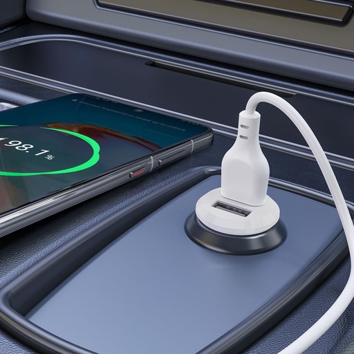 XO CC67 Auto- Ladegerät Dual USB 2.4A + Type-C Kabel (Weiß)