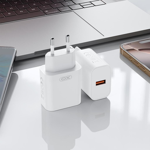 XO CE33 Wand- Ladegerät 18W QC3.0 1x USB-A (Weiß)