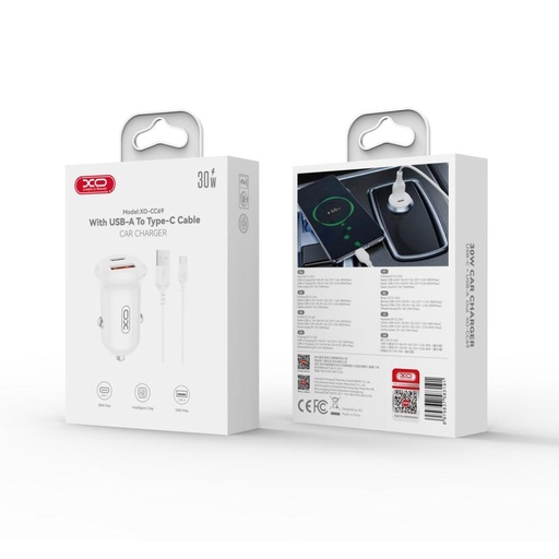 XO CC69 Mini Smart Auto- Ladegerät (Weiß) - 30W, A+C