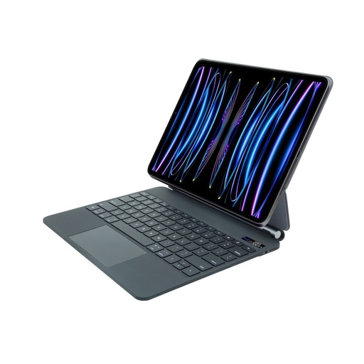 XO KB-10 smart Tastatur digital mit Display iPad 12.9" (Schwarz) - 78 mit Knopf