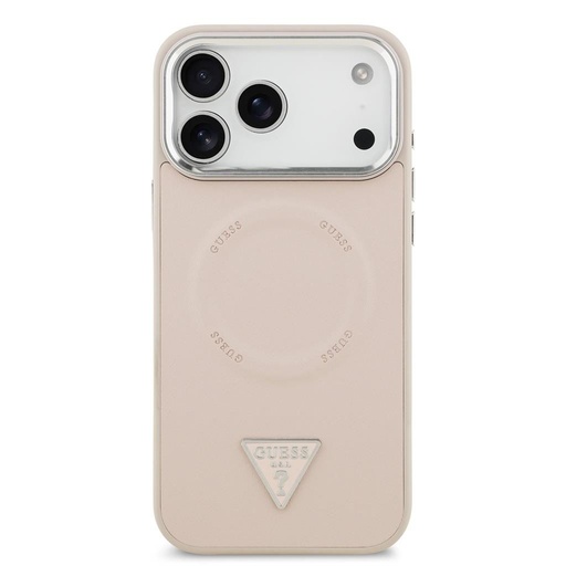 Guess PU Leather Triangle Logo MagSafe iPhone 17 Pro (Rosa)