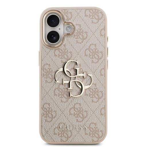 Guess PU Leather 4G Metal Logo Gold Frame iPhone 17 (Rosa)