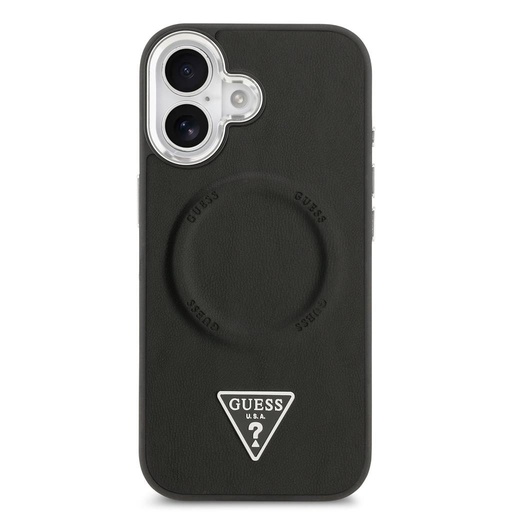 Guess PU Leather Triangle Logo MagSafe iPhone 17 (Schwarz)
