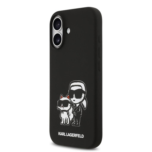 Karl Lagerfeld Liquid Silicone K&CH Sketch MagSafe Hülle iPhone 17 (Schwarz) - KLHMP17SSKCGRGOK
