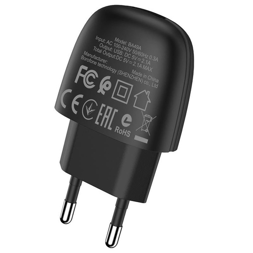 Borofone BA49A Netz- Ladegerät, 5V 2,1A, schwarz