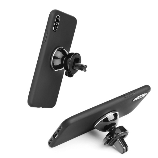 Apple iPhone 12 Pro Max liquid silicone magnetisch Autohalterung kompatibel Backcover (Schwarz)