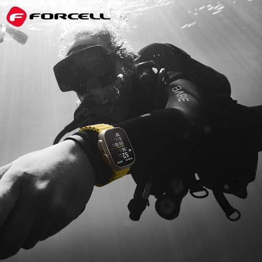 Forcell F-Design FA12 Silikon Riemen Apple Watch 42 / 44 / 45 / 49 mm (Gelb)