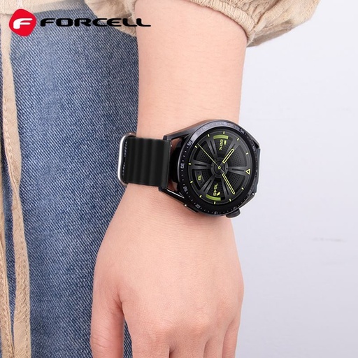 Forcell F-Design FS01 Silikon Riemen Samsung Galaxy Watch 22 mm (Schwarz)