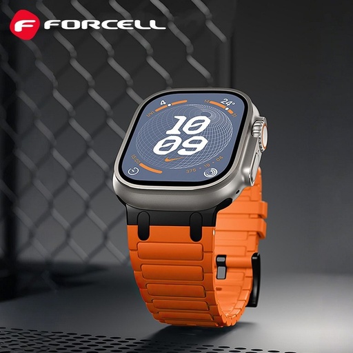 Forcell F-Design FA06 Silikon Riemen Apple Watch 42 / 44 / 45 / 49 mm (Orange)