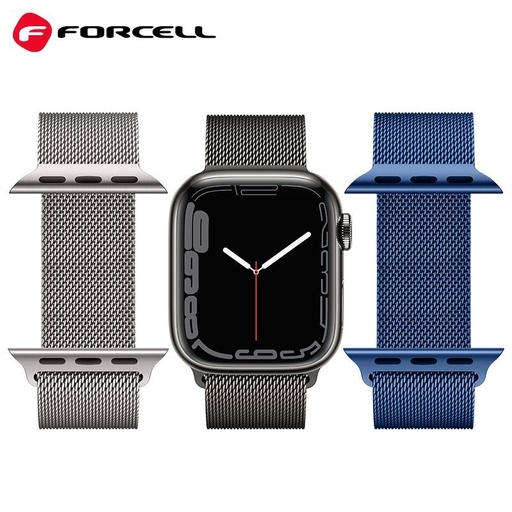 Forcell F-Design FA03 magnetisch Stahl Riemen Apple Watch 38 / 40 / 41 mm (Blau)
