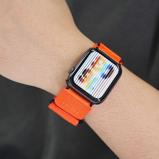 Forcell F-Design FA05 nylon mit Klettverschluss Riemen Apple Watch 42 / 44 / 45 / 49 mm (Orange)