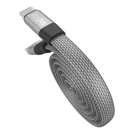 Dotfes A09T type-C Kabel, Stoff, aufrollbar, max 2.1A, 1m, grau
