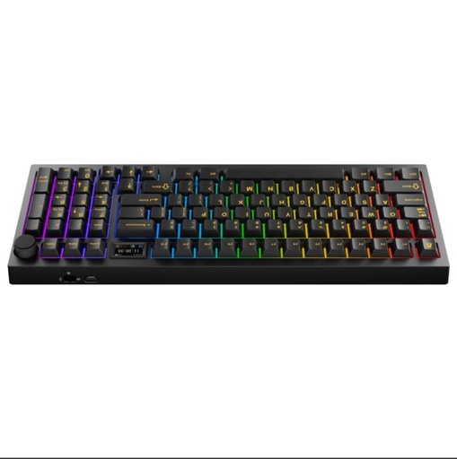 AVAX GM03 PRO 98% Gasket RGB Tri-mode mechanisch Tastatur (Schwarz) - Gateron braun Schalter, ungarisch Belegung