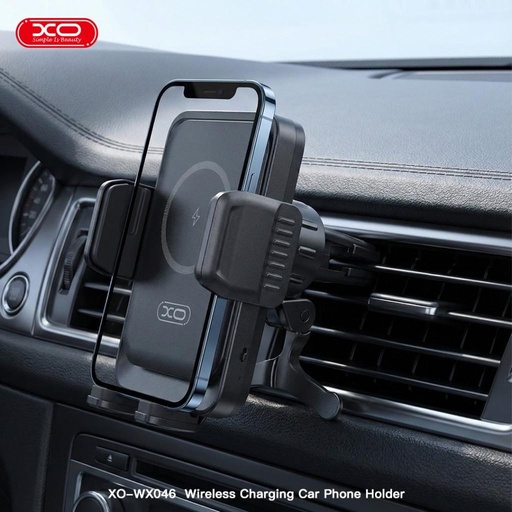 XO WX046 für Lüftungsgitter befestigbar Autohalterung 15W kabellos mit Ladefunktion (Schwarz)