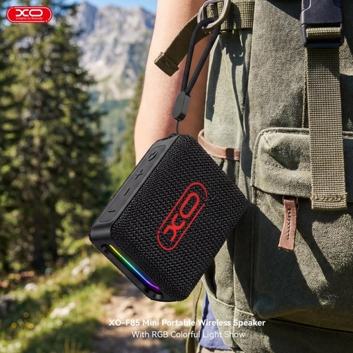 XO F85 Boombox RGB tragbar Bluetooth Lautsprecher USB/TF mit Kartenleser (Schwarz)