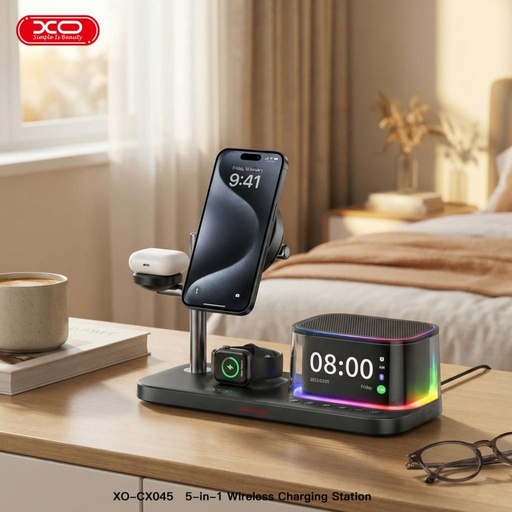 XO CX045 5-in-1 smart Ladestation (Schwarz) - 25W