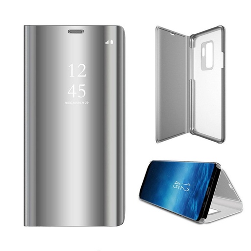 Samsung Galaxy A20e Transparent view Klapphülle (Silber)