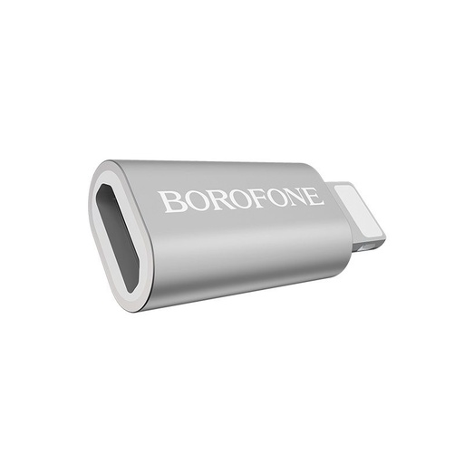 Borofone BV5 Adapter (microUSB, lightning), silber