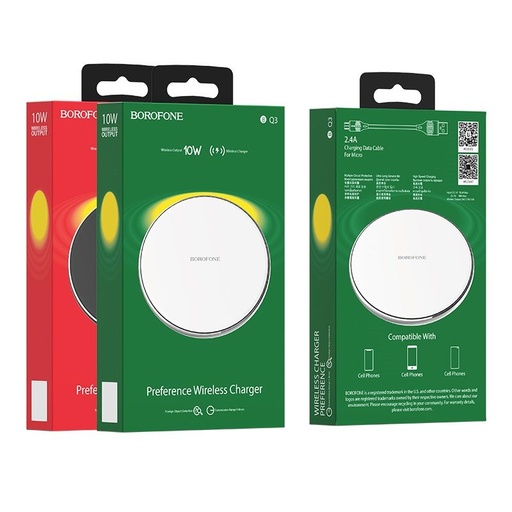 Borofone BQ3 kabellos Ladegerät, max. 10W 9V 1,8A, silber