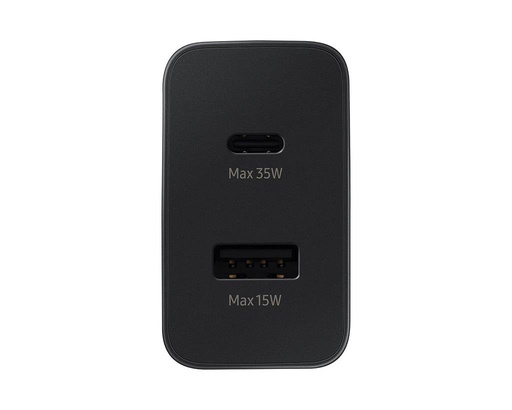 Samsung doppelt portos USB-C / USB-A Netz- Ladegerät 35W (Schwarz) – ECO Verpackung