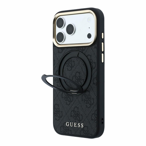 Apple iPhone 18 Pro Max Guess 4G Ring Stand MagSafe Schutzhülle (Schwarz) (GUHMP18X6PS4RSCLK)