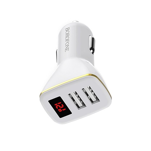 Borofone BZ11 Auto- Ladegerät (2xUSB port), LED Statusanzeige,5V 2,1A, weiß