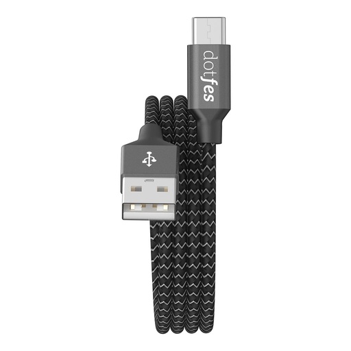 Dotfes A06T type-C Kabel, Stoff, max 2.1A, 1m, schwarz