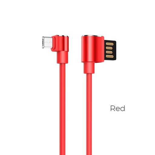 Hoco U37 1.2M L förmig microUSB Kabel (L förmig), rot