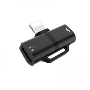 Hoco LS20 2in1 lightning Verteiler (lightning audio+lightning Ladegerät port), schwarz