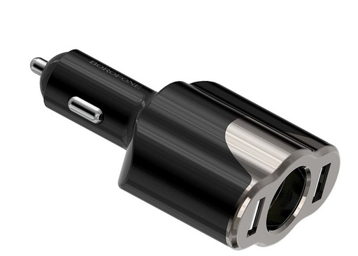 Borofone BZ7 Auto- Ladegerät (2xUSB port), Zigarettenanzünder Buchse, 5V 2,1A, schwarz