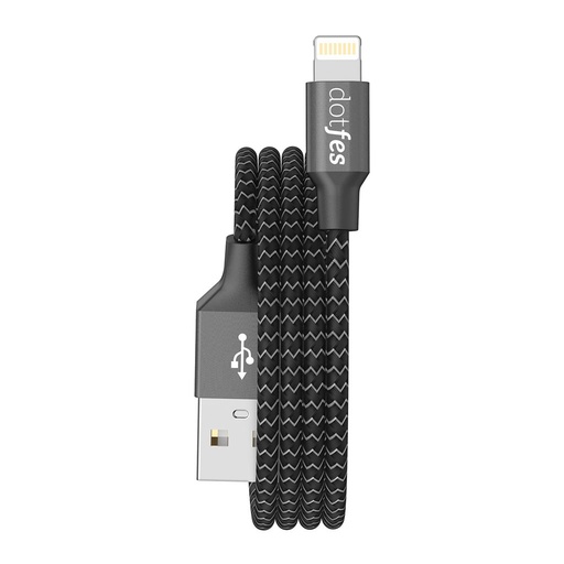 Dotfes A06 Stoff lightning Kabel, schwarz