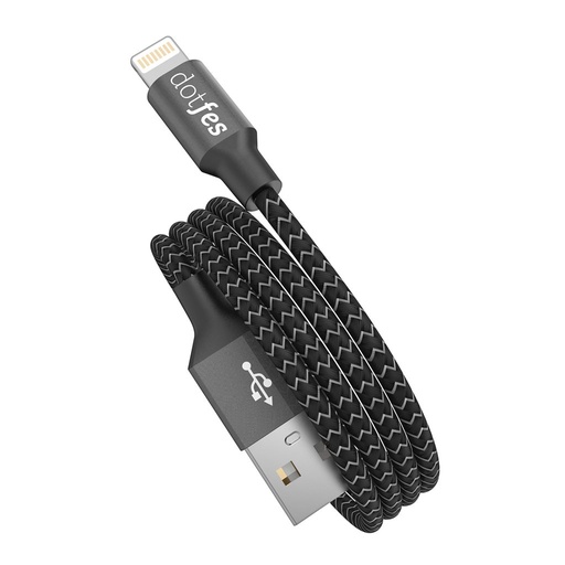 Dotfes A06 Stoff lightning Kabel, schwarz