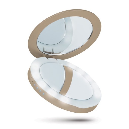 Beeyo Compact Mirror 3000mAh power bank, gold
