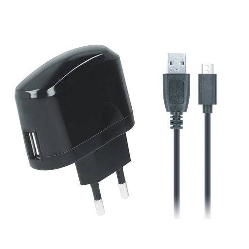 Netz- Ladegerät (microUSB Kabel), 2A, schwarz