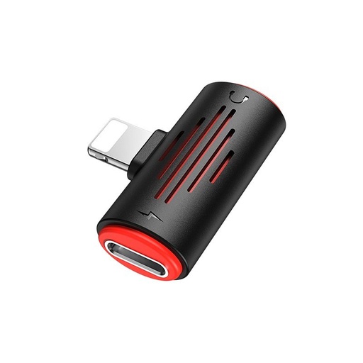 Borofone BV6 lightning Verteiler (lightning audio+lightning Ladegerät port), schwarz