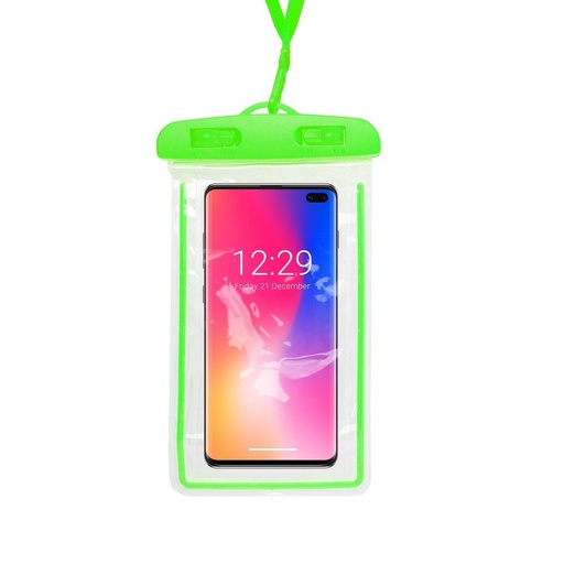 Universell Größe 70x160mm FLUO Kunststoff mit Verschluss wasserdicht Hülle (Grün)