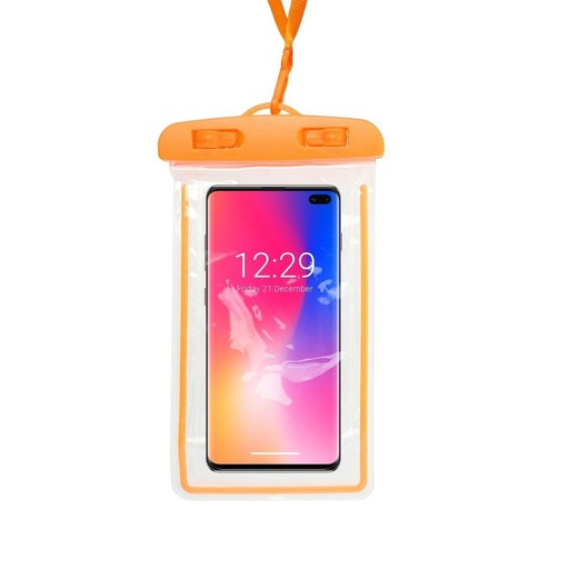 Universell Größe 70x160mm FLUO Kunststoff mit Verschluss wasserdicht Hülle (Orange)