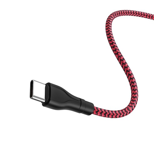 Borofone BX39 type-C Kabel, Stoff, 3A, 1m, schwarz/ rot