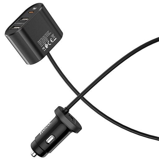 Hoco Z35 Auto- Schnellladegerät (2xUSB port, PD Schnellladen), max. 42W, QC, mit Verlängerung, schwarz