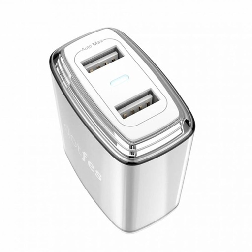 Dotfes C01 Netz- Ladegerät (2 USB port), 5V 3,4A, silber