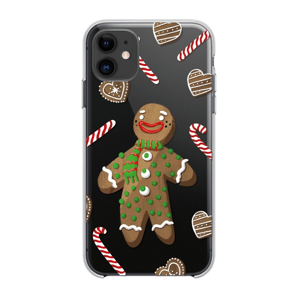 Apple iPhone 7 / iPhone 8 / iPhone SE 2020 / iPhone SE 2022 Winter szilikon hátlap tok (Gingerbread Men (Átlátszó))
