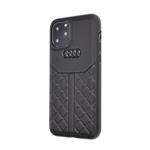 Apple iPhone 11 AUDI leather Premium Backcover (Schwarz) - AU-TPUPCIP11R-Q8/D1-BK