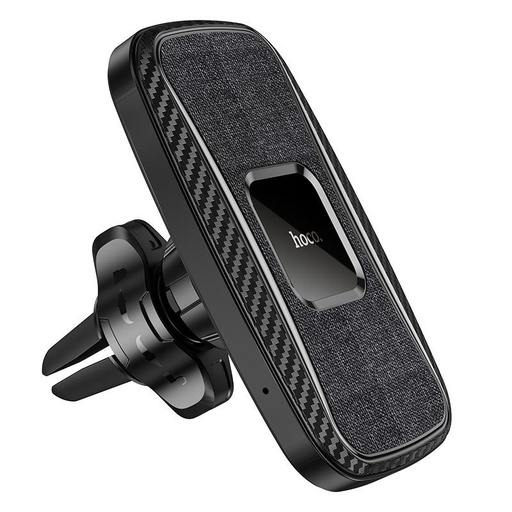 Hoco CA75 kabellos Auto- Ladegerät (für Lüftungsgitter), 10W, PU Leder, magnetisch, schwarz