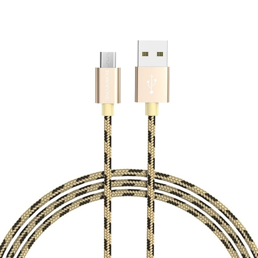 Borofone BX24 microUSB Kabel, Stoff, 1m, gold