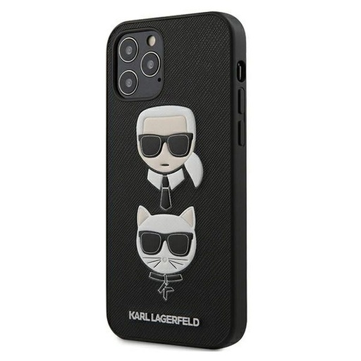 Apple iPhone 12 / iPhone 12 Pro Karl Lagerfeld faceplate Premium Backcover (Schwarz - KLHCP12MSAKICKCBK)