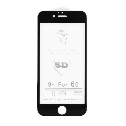 Apple iPhone 7/8/SE 2020/ SE 2022 5D Flexibel Panzerglas voll für Display, transparent (schwarz Rahmen)