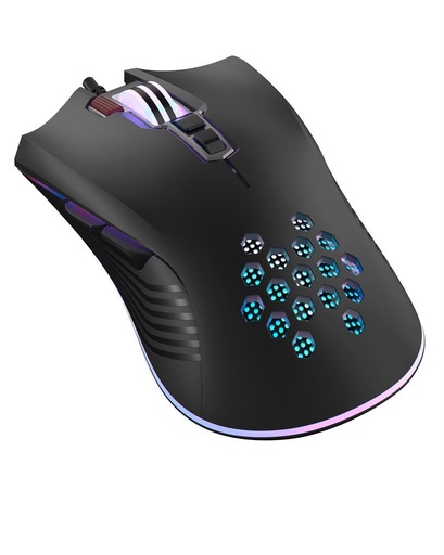 XO M3 kabelgebunden Maus (Schwarz) – USB Anschluss, RGB Beleuchtung, „Wolf” Design