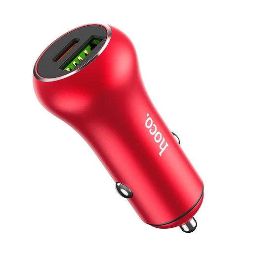 Hoco Z38 Auto- Schnellladegerät (PD + QC Laden), QC 3.0, 38W, rot