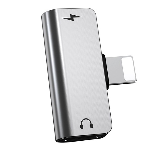 Hoco LS24 lightning Verteiler (lightning audio+lightning Ladegerät port), 2A, silber