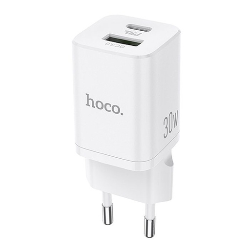 Hoco N13 Netz- Schnellladegerät (QC, PD), PD 30W + QC 3.0, weiß